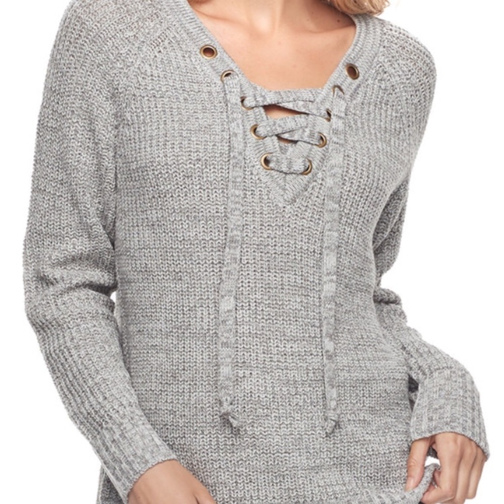 Lace Up Sweater